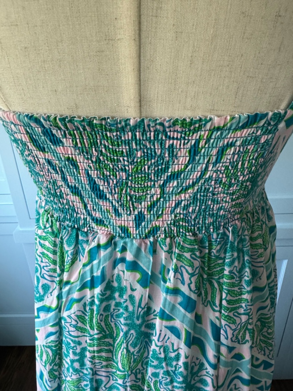 Like new Lilly Pulitzer maxi dress with Teal, pink, green pastels. - Picture 7 of 10